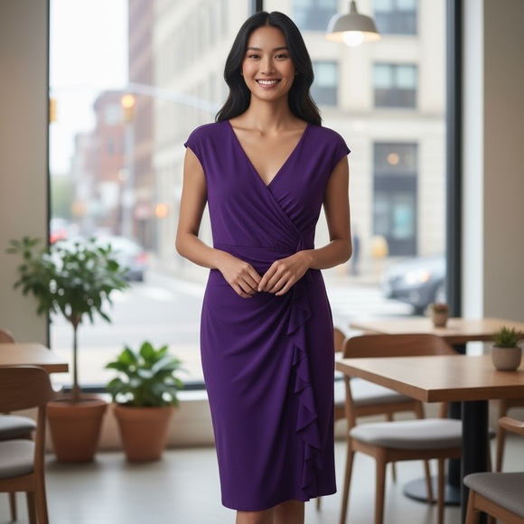 American Living Sz 6 Dress.Beautiful Detailed Design P2P 17” Stretch To 19”L 40” - Picture 2 of 8